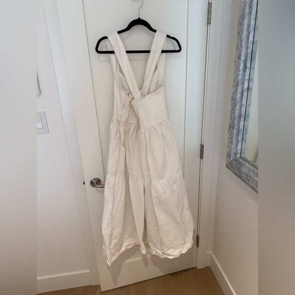 Anthropologie White Tiered Cotton Midi Dress with Sweetheart Neckline - Picture 4 of 6